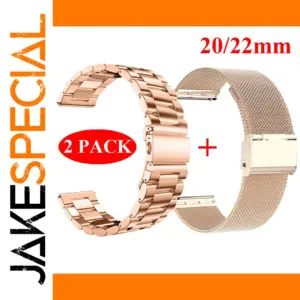 Rose Gold Stainless Steel Smartwatch Bands for Amazfit GTS 4