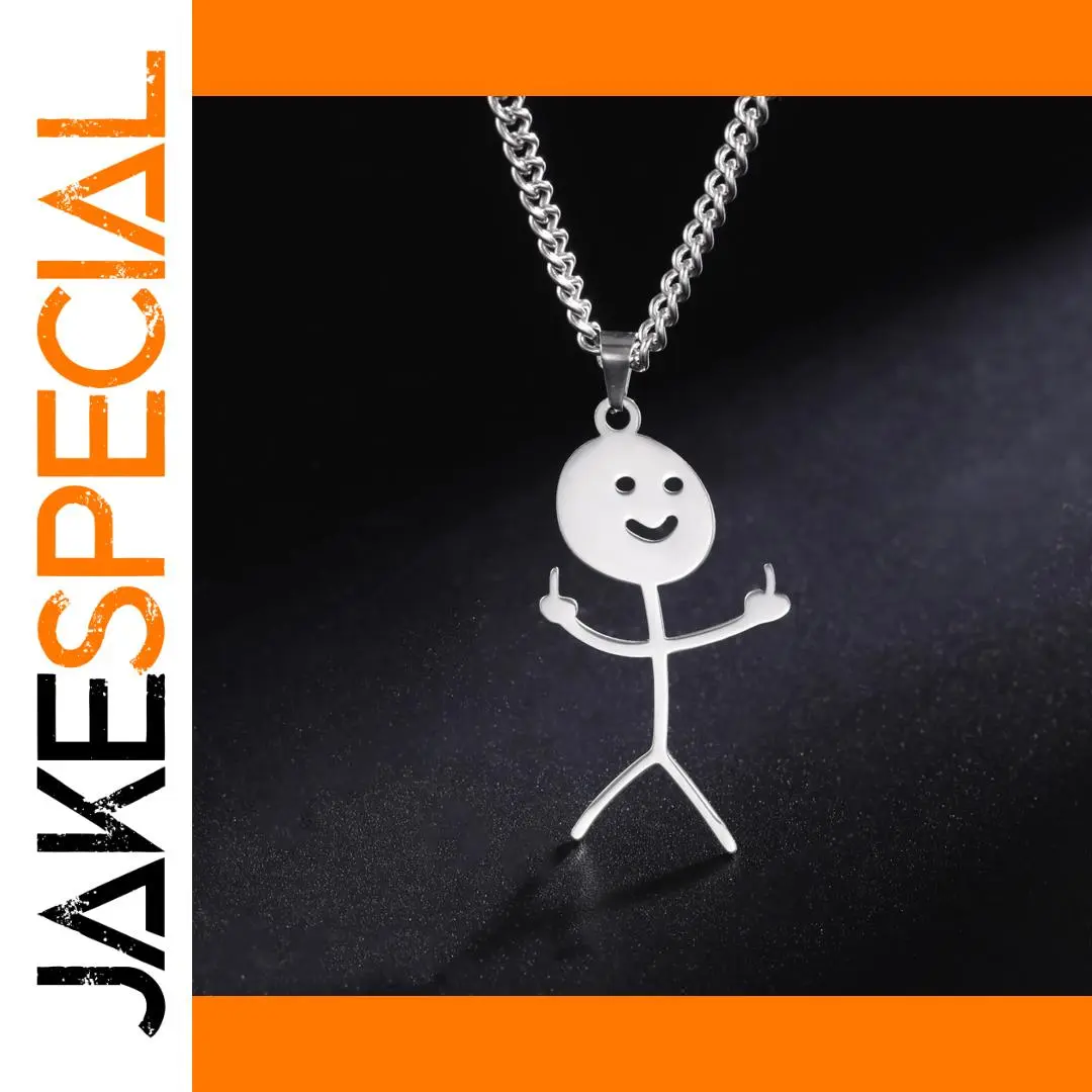 Bold Stainless Steel Middle Finger Necklace 1 Bold Stainless Steel Middle Finger Necklace