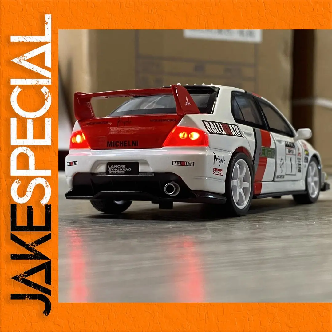 Realistic White Mitsubishi Lancer EVO Model 1:32 Scale 1 Realistic White Mitsubishi Lancer EVO Model 1:32 Scale