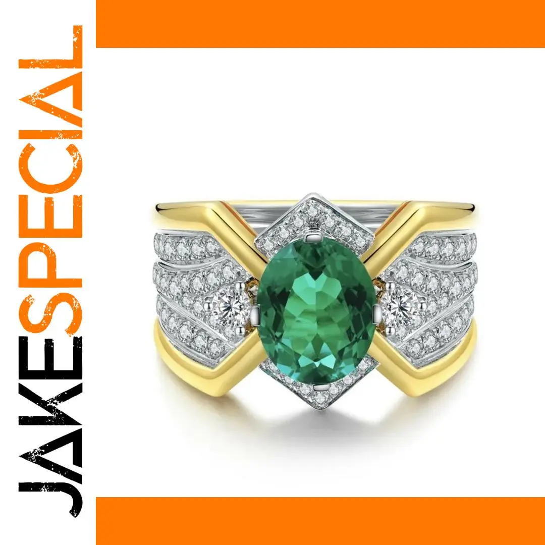 Women's Geometric Green Cubic Zirconia Ring 1 Women's Geometric Green Cubic Zirconia Ring