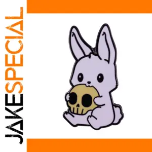 Darkly Cute Bunny and Skull Badge
