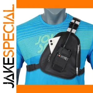 Black Nylon Chest Harness with Pouch