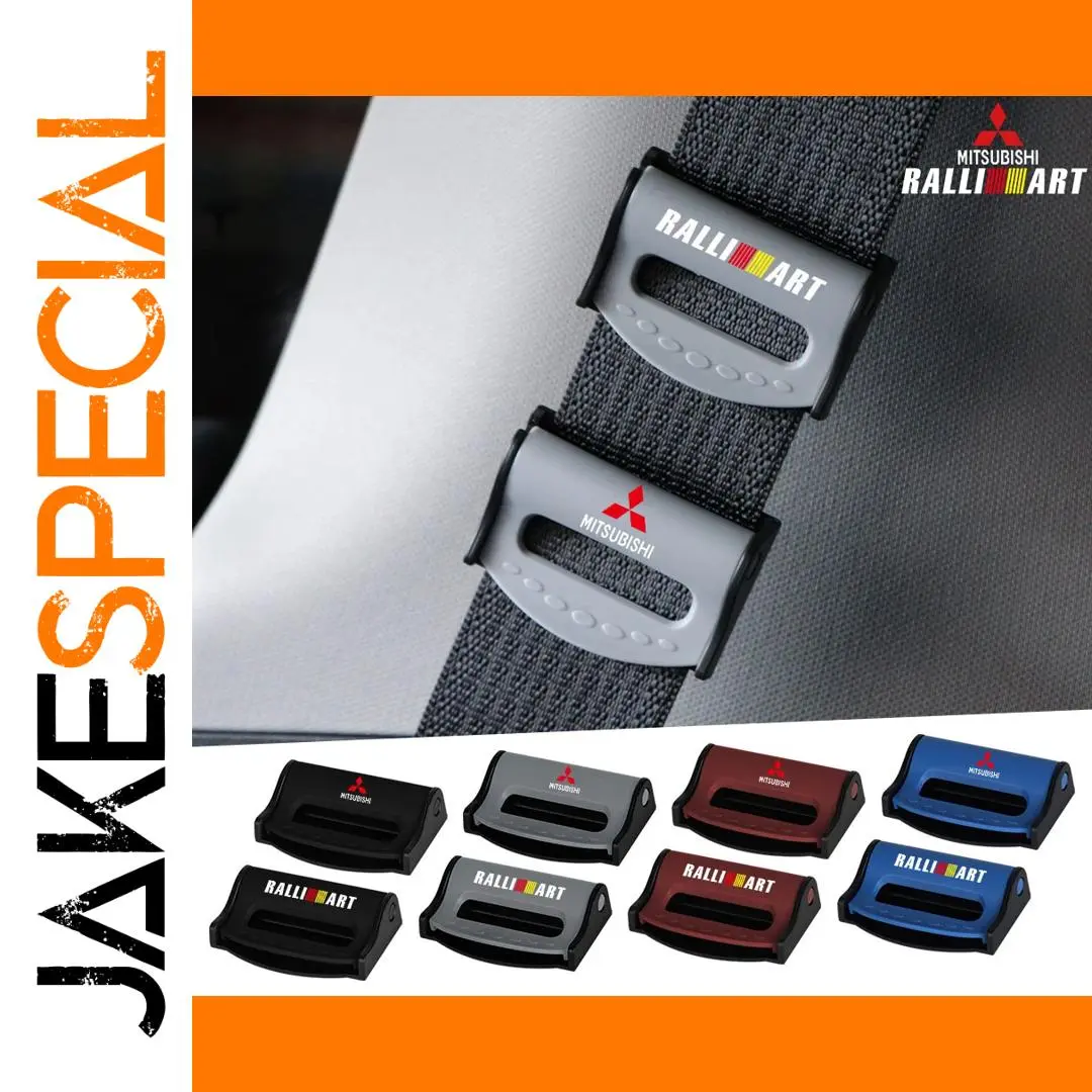 RALLI ART Seat Belt Clips Set for Mitsubishi 1 RALLI ART Seat Belt Clips Set for Mitsubishi