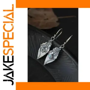 Vintage Leaf Flower Drop Earrings for Women
