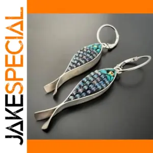 Vintage Fish-Shaped Silver Earrings for Women