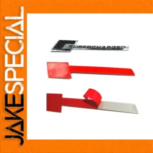 Supercharged Aluminum Emblem Sticker 15cm