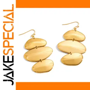 Stainless Steel Gold-Tone Geometric Earrings
