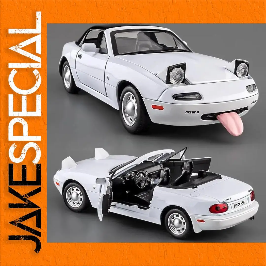 White Mazda MX-5 1:24 Diecast Model 1 White Mazda MX-5 1:24 Diecast Model