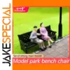 Miniature HO Scale Park Benches with Lamp Post