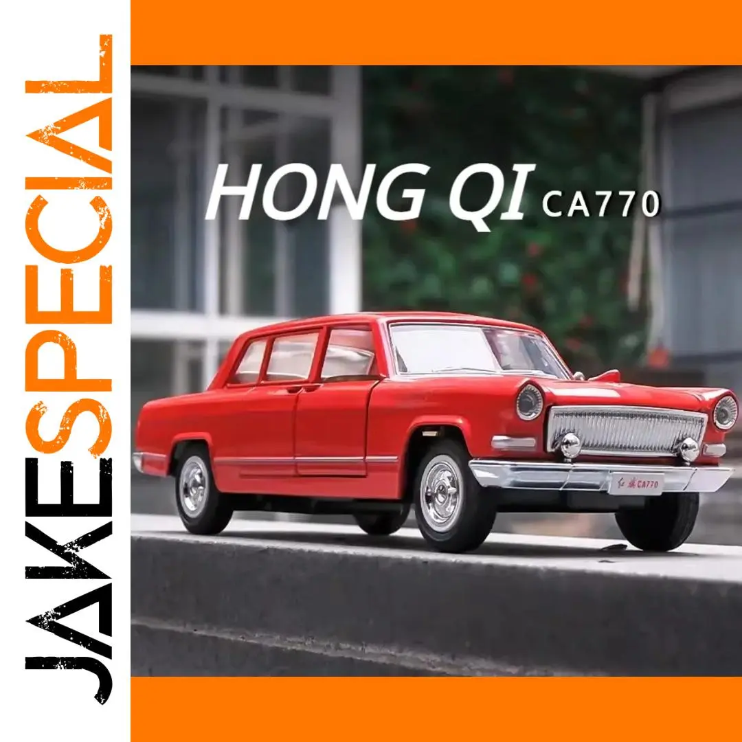 Vintage Red HONG QI CA770 Model Car 1/32 Scale 1 Vintage Red HONG QI CA770 Model Car 1/32 Scale