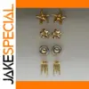 Gold Stainless Steel Earrings Set for Women