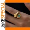 Elegant Women's Stainless Steel Abalone Ring