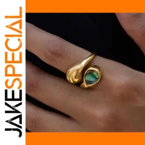 Elegant Women's Stainless Steel Abalone Ring