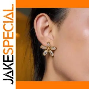 Elegant Stainless Steel Floral Earrings JDE0105001