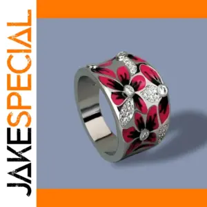 Ethnic Vintage Women's Floral Ring - 8mm Wide
