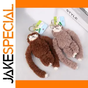 Plush Sloth Keychain in Earth Tones