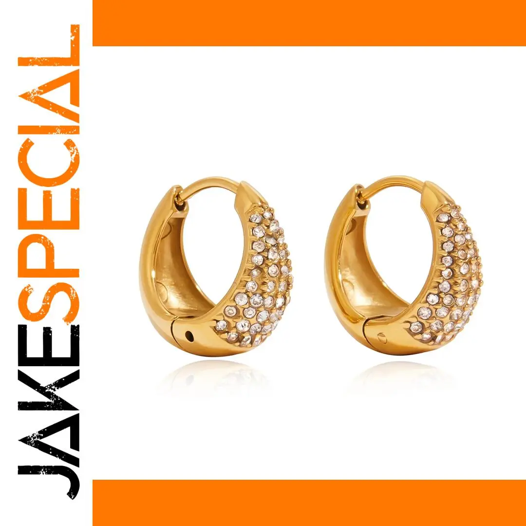 Stainless Steel U-Shaped Zircon Earrings 1 Stainless Steel U-Shaped Zircon Earrings