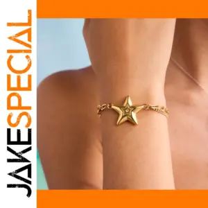 Gold Stainless Steel Star Bracelet JDB0103025