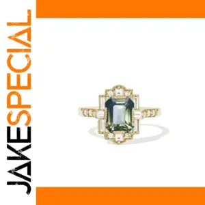 Gold Geometric Cocktail Ring with Zircons