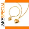 Gold-Toned Stainless Steel Jewelry Set JDB2308023 & JDN2308057