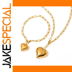 Gold-Toned Stainless Steel Jewelry Set JDB2308023 & JDN2308057