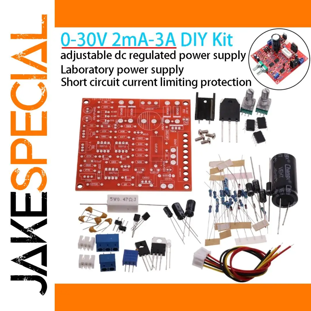 Adjustable DC Power Supply Kit 0-30V 3A 1 Adjustable DC Power Supply Kit 0-30V 3A