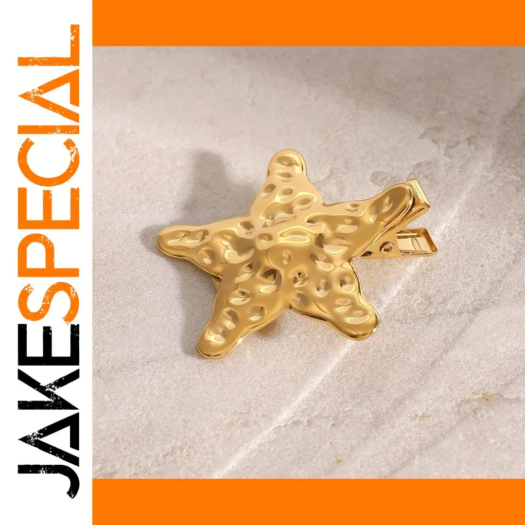 Stainless Steel Gold Starfish Hairpin 1 Stainless Steel Gold Starfish Hairpin