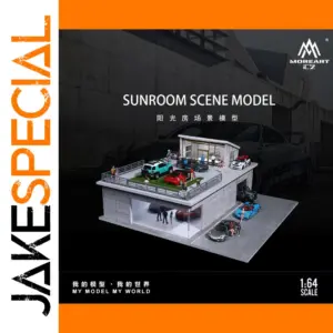1:64 Miniature Sunroom Scene Model with Cars