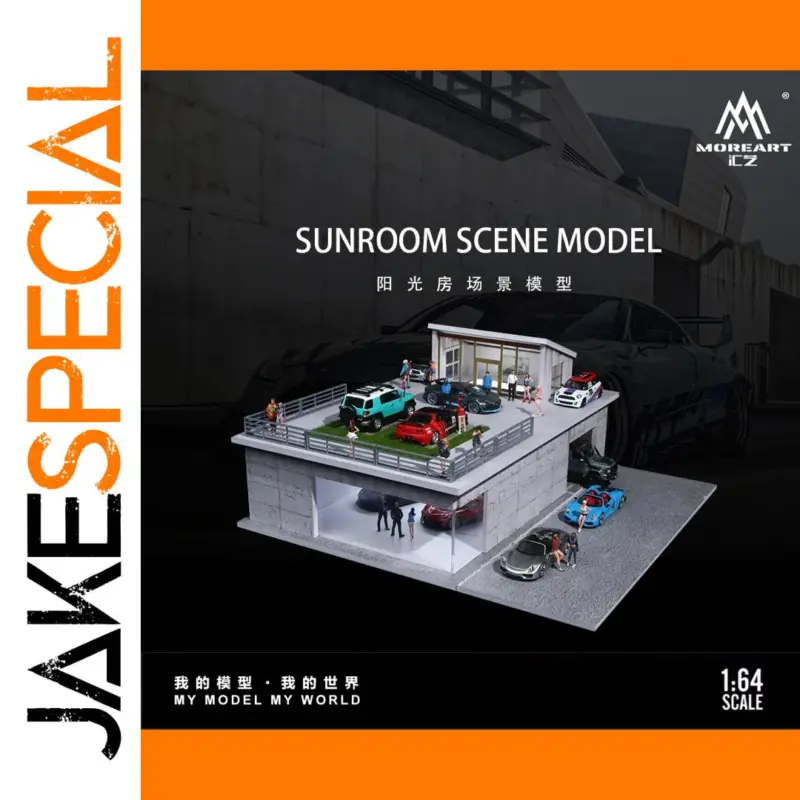 Discover the Charm of the 1:64 Miniature Sunroom Scene Model with Cars 1 36b4f89cbe344acba8f5190d product image