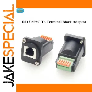 RJ12 6P6C Panel-Mount Adapter with Gold Contacts