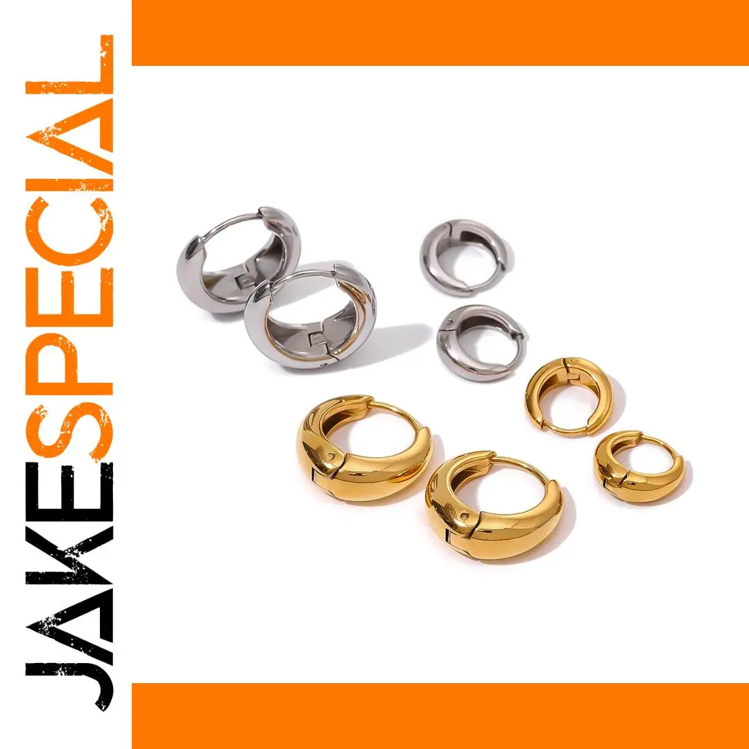 Stainless Steel Hoop Earrings 12mm & 18mm 1 Stainless Steel Hoop Earrings 12mm & 18mm