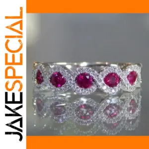 Rose Red Sterling Silver Zirconia Engagement Ring