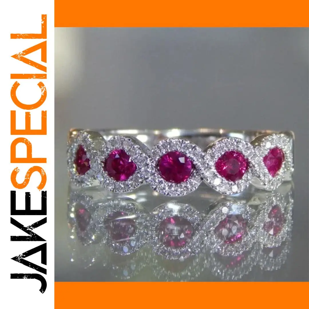 Rose Red Sterling Silver Zirconia Engagement Ring 1 Rose Red Sterling Silver Zirconia Engagement Ring