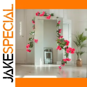 Vibrant Pink Silk Flower Vine for Decor
