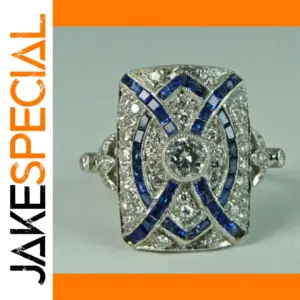 Bold Silver Men's Cocktail Ring with Zircon Inlay