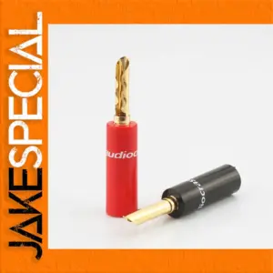 Premium 24K Gold-Plated Speaker Banana Plugs Set
