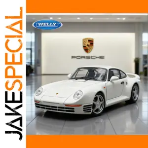 White Porsche 959 Diecast Model 1:24 Scale