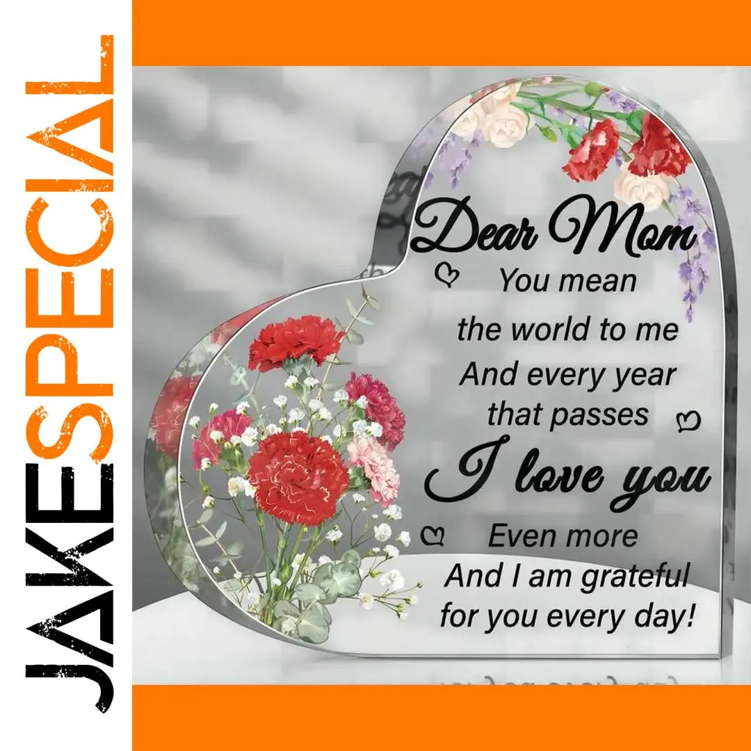 Heart-Shaped Acrylic Floral Plaque for Gifts 1 Heart-Shaped Acrylic Floral Plaque for Gifts