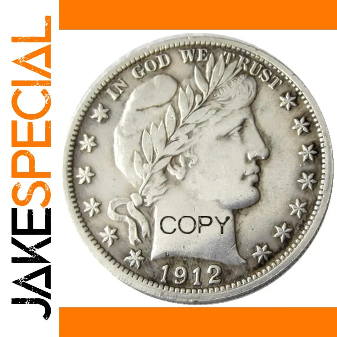 Vintage US 1912-PSD Barber Half Replica Coin 1 Vintage US 1912-PSD Barber Half Replica Coin