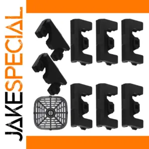 Black Non-Stick Grill Pan & Rubber Bumpers Set for Air Fryers