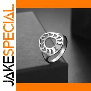 Celestial Moon Phase Stainless Steel Ring
