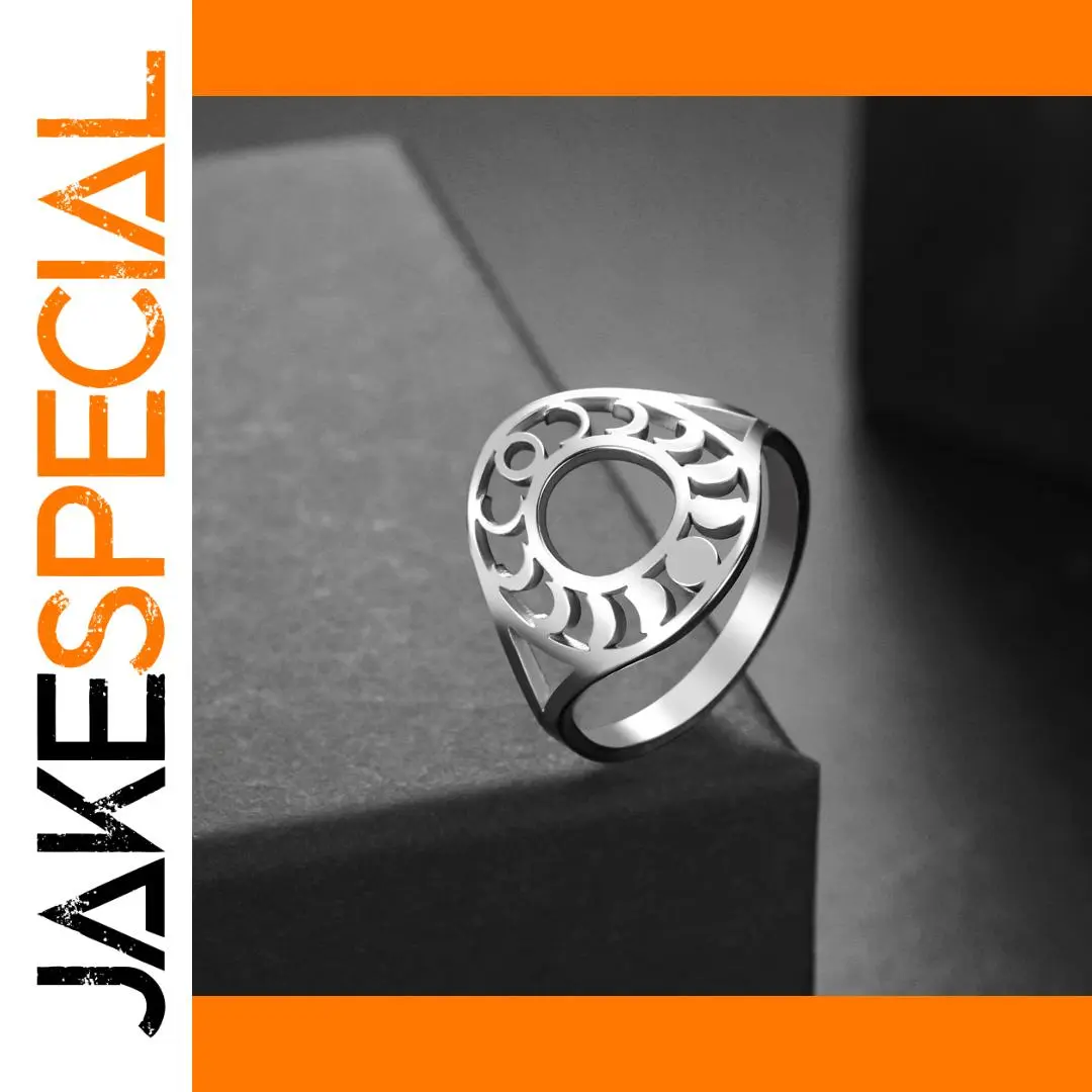 Celestial Moon Phase Stainless Steel Ring 1 Celestial Moon Phase Stainless Steel Ring