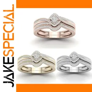 Geometric Cocktail Ring with White Stones