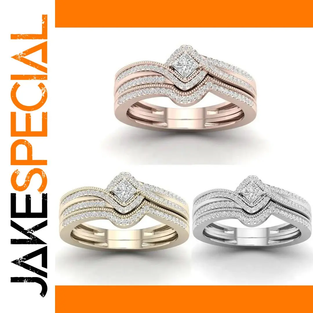 Geometric Cocktail Ring with White Stones 1 Geometric Cocktail Ring with White Stones