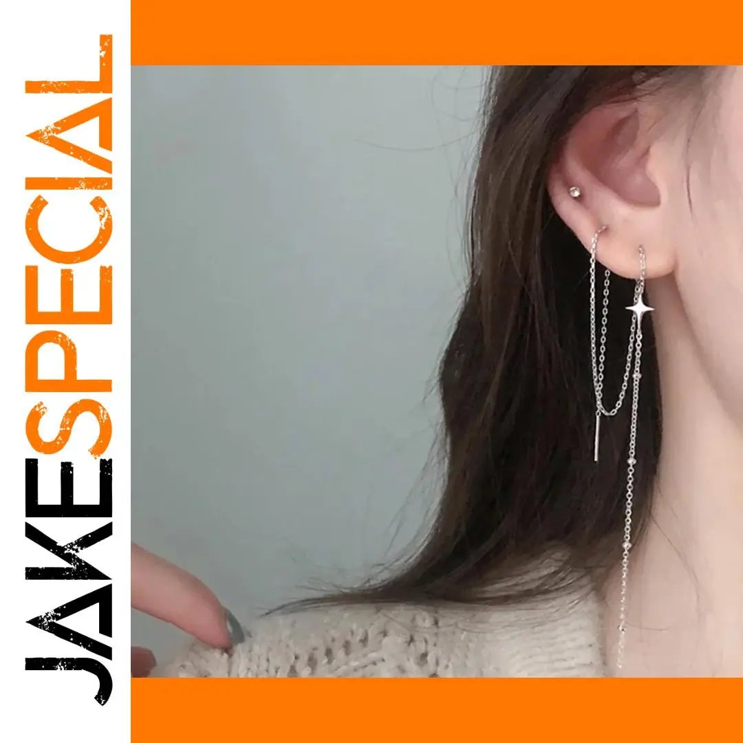 Silver Star Drop Earrings for Women 1 Silver Star Drop Earrings for Women