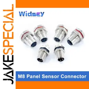 M8 Panel Connectors Set with Cables in Various Pin Counts