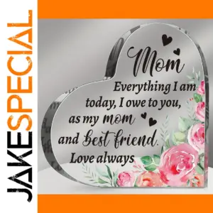 Heart-Shaped Acrylic Floral Gift for Moms