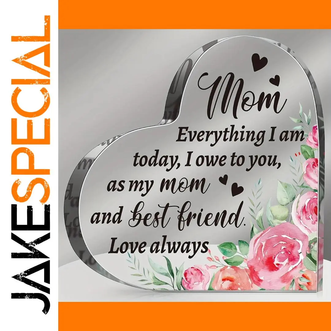 Heart-Shaped Acrylic Floral Gift for Moms 1 Heart-Shaped Acrylic Floral Gift for Moms