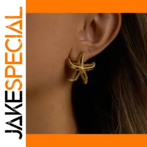 Stainless Steel Gold Starfish Earrings