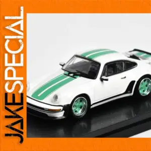 Vintage White and Green Diecast Car Model